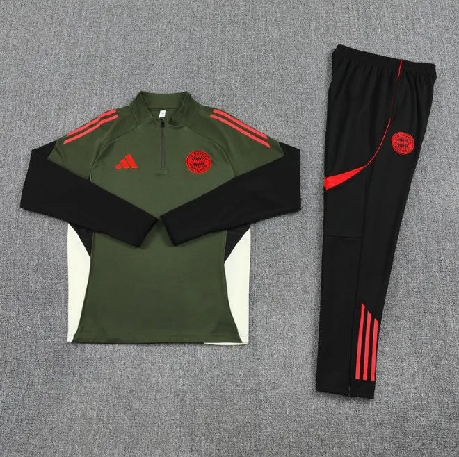 Bayern Munich 2025/2026 1/4 Zipper Tracksuit Green