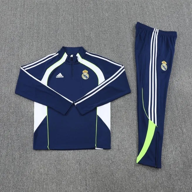 Real Madrid 2025/2026 1/4 Zipper Tracksuit Blue/White
