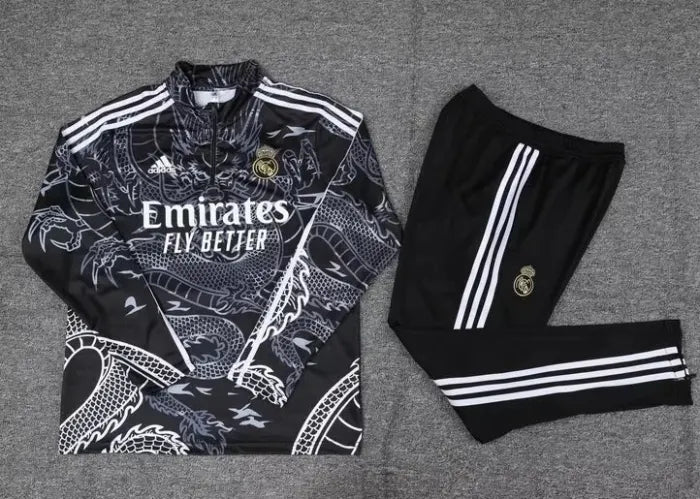 Real Madrid 2023/2024 1/4 Zipper Tracksuit Concept Black