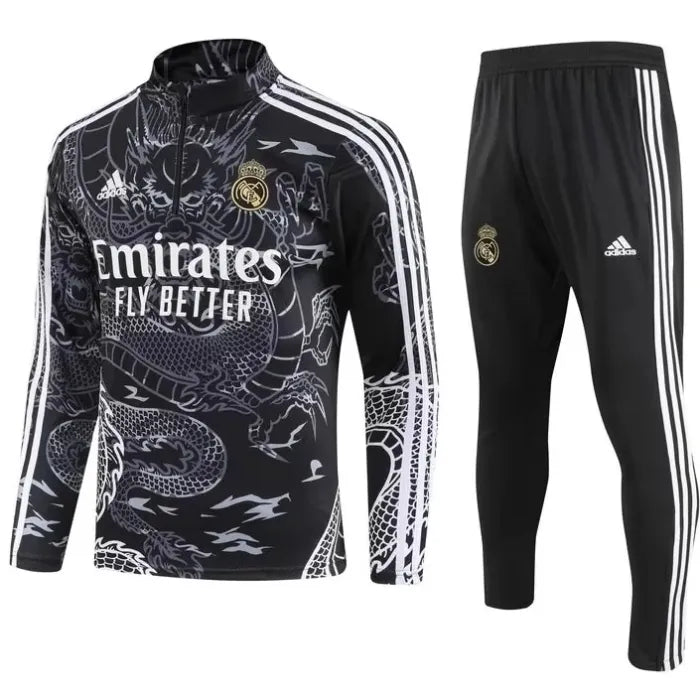 Real Madrid 2023/2024 1/4 Zipper Tracksuit Concept Black