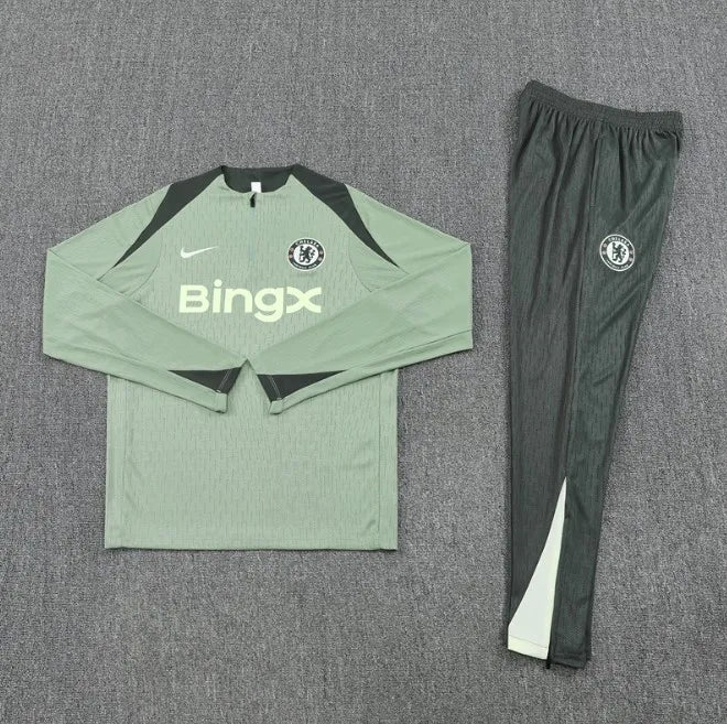 Chelsea 2025/2026 1/4 Zipper Tracksuit Green