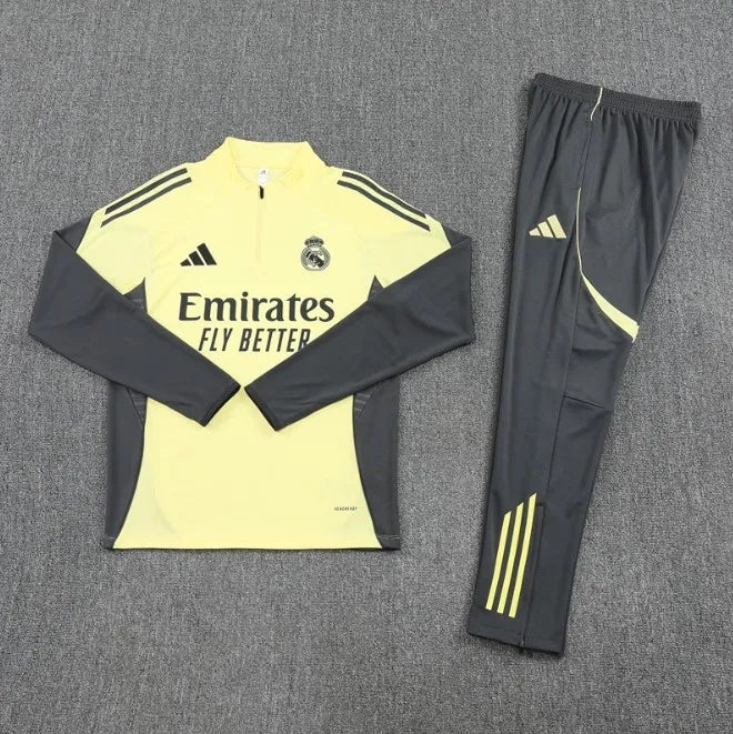 Real Madrid 2025/2026 1/4 Zipper Tracksuit Yellow