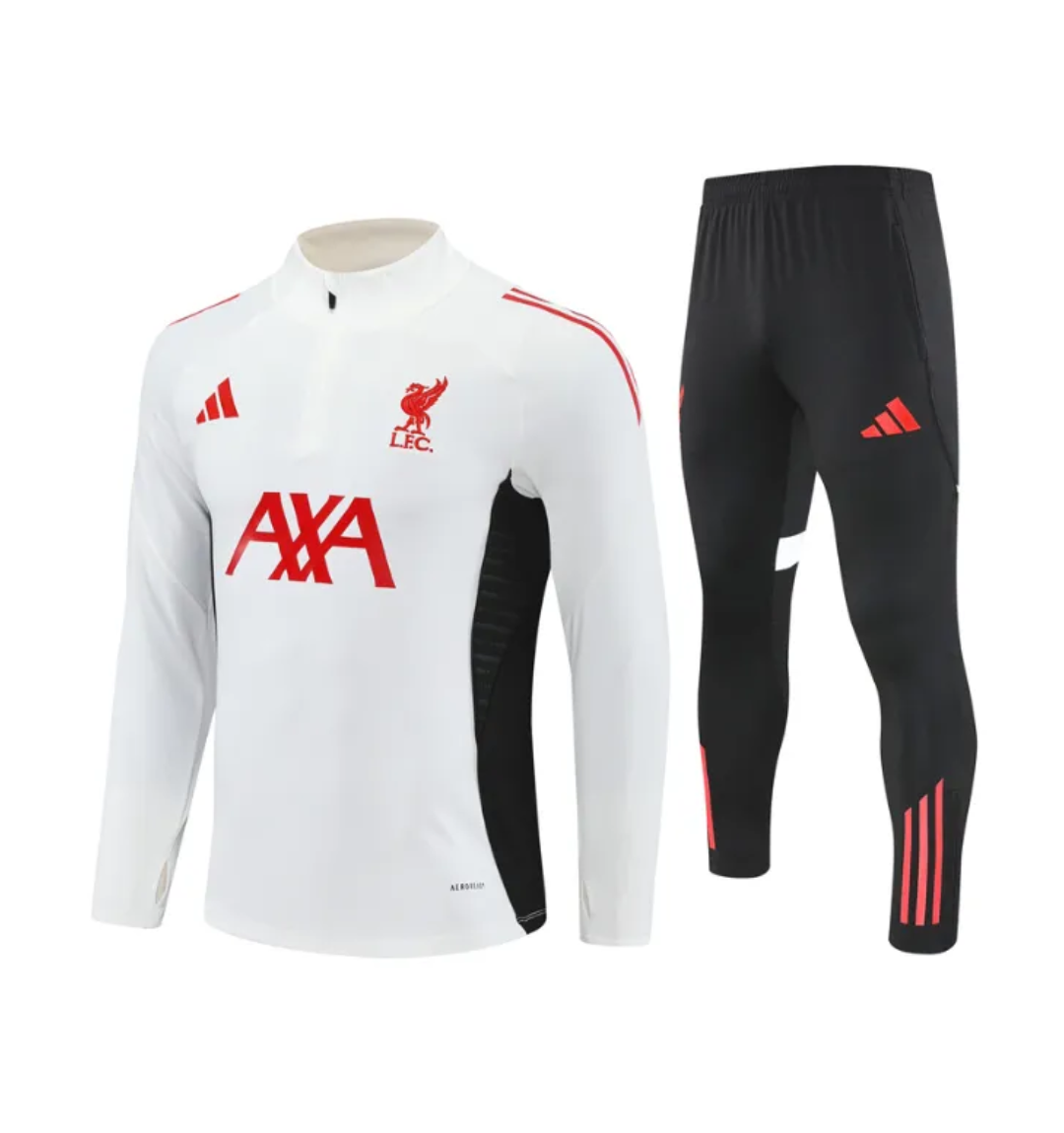 Liverpool 2025/2026 1/4 Zipper Tracksuit White