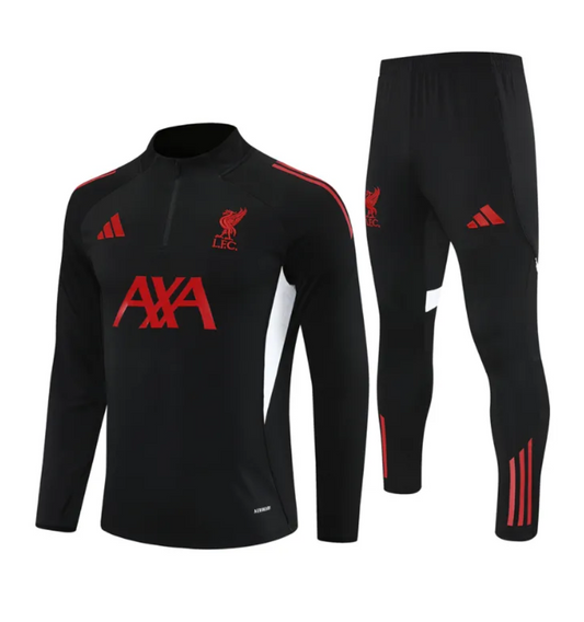 Liverpool 2025/2026 1/4 Zipper Tracksuit Black