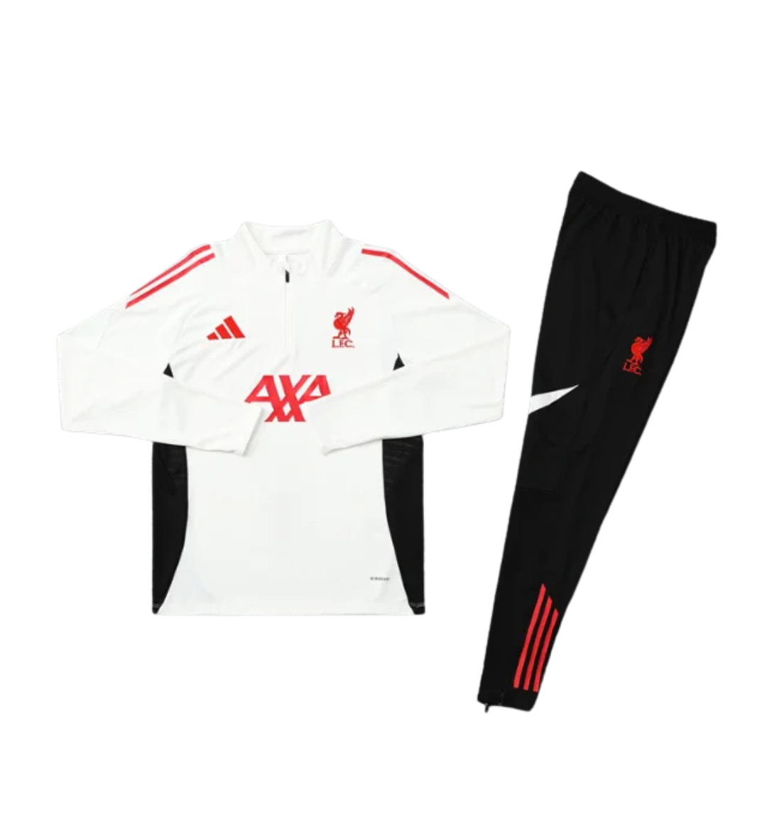 Liverpool 2025/2026 1/4 Zipper Tracksuit White