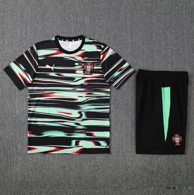 Portugal 2025 Short Sleeve/Shorts Tracksuit Black