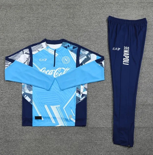 Napoli 2024/2025 1/4 Zipper Tracksuit Light Blue Camo