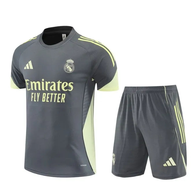 Real Madrid 2025/2026 Short Sleeve/Shorts Tracksuit Grey