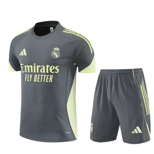 Real Madrid 2025/2026 Short Sleeve/Shorts Tracksuit Grey