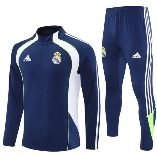 Real Madrid 2025/2026 1/4 Zipper Tracksuit Blue/White