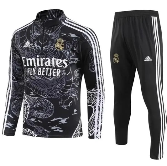 Real Madrid 2023/2024 1/4 Zipper Tracksuit Concept Black