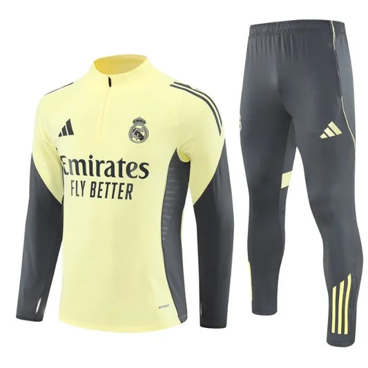Real Madrid 2025/2026 1/4 Zipper Tracksuit Yellow