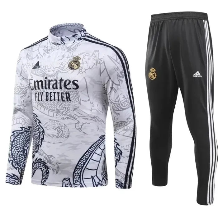 Real Madrid 2023/2024 1/4 Zipper Tracksuit Concept White