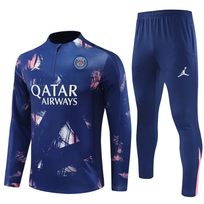 PSG 2024/2025 1/4 Zipper Tracksuit Blue Camo