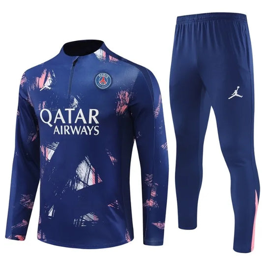 PSG 2024/2025 1/4 Zipper Tracksuit Blue Camo