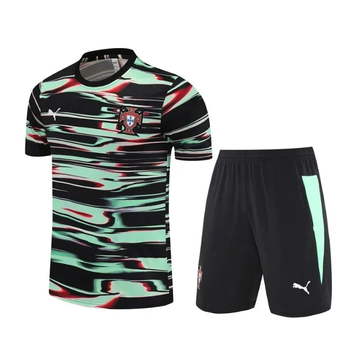 Portugal 2025 Short Sleeve/Shorts Tracksuit Black