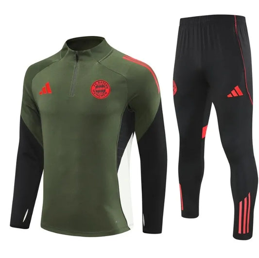 Bayern Munich 2025/2026 1/4 Zipper Tracksuit Green