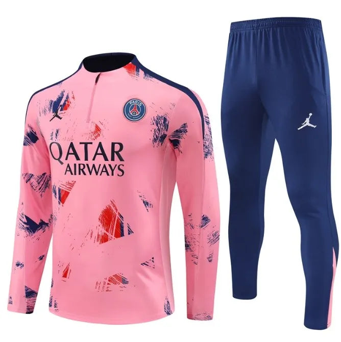PSG 2024/2025 1/4 Zipper Tracksuit Dark Pink Camo