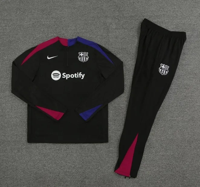 Barcelona 2024/2025 1/4 Zipper Tracksuit Black/Blue