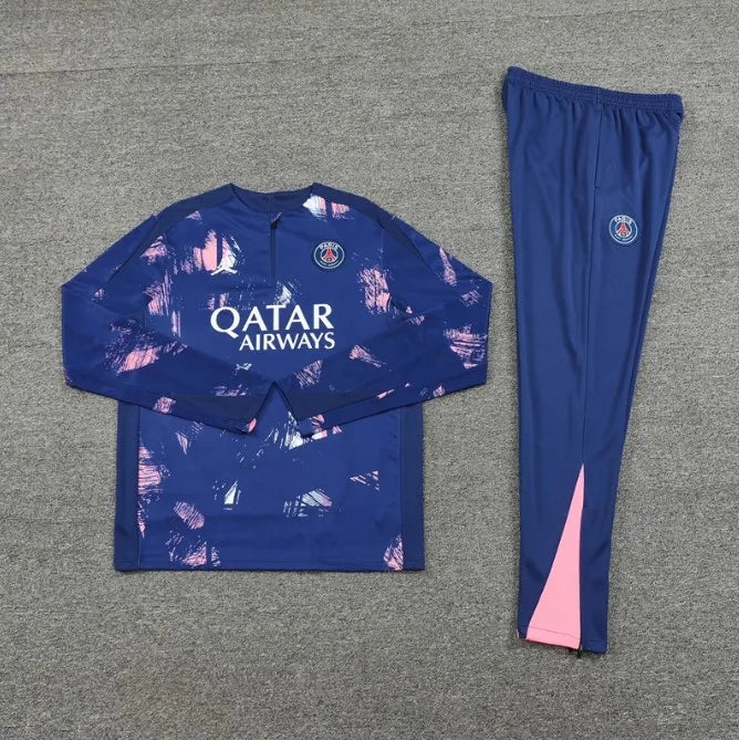 PSG 2024/2025 1/4 Zipper Tracksuit Blue Camo